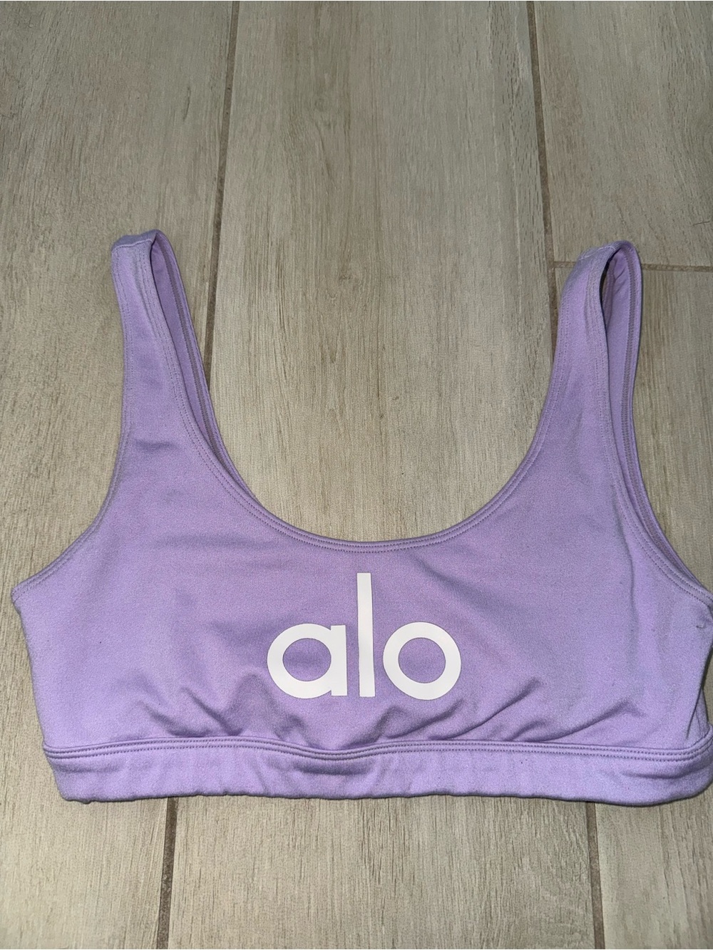 ALO Yoga Lilac Logo Sports Bra